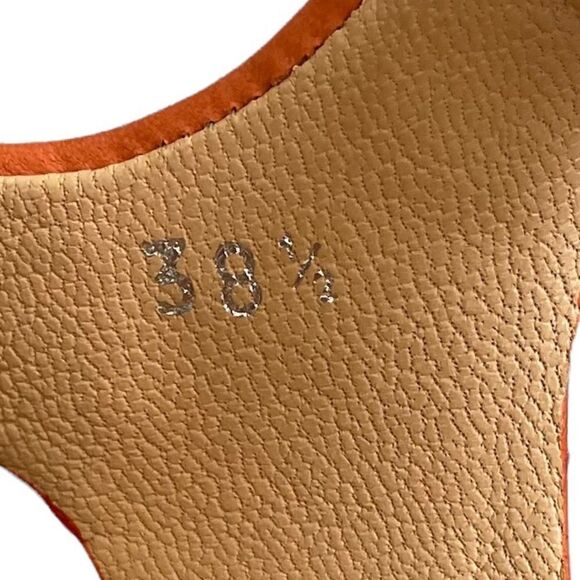 PARLANTI Italy Orange Tan Leather Platform Wedge Cork Sandals 8.5 - Picture 11 of 11